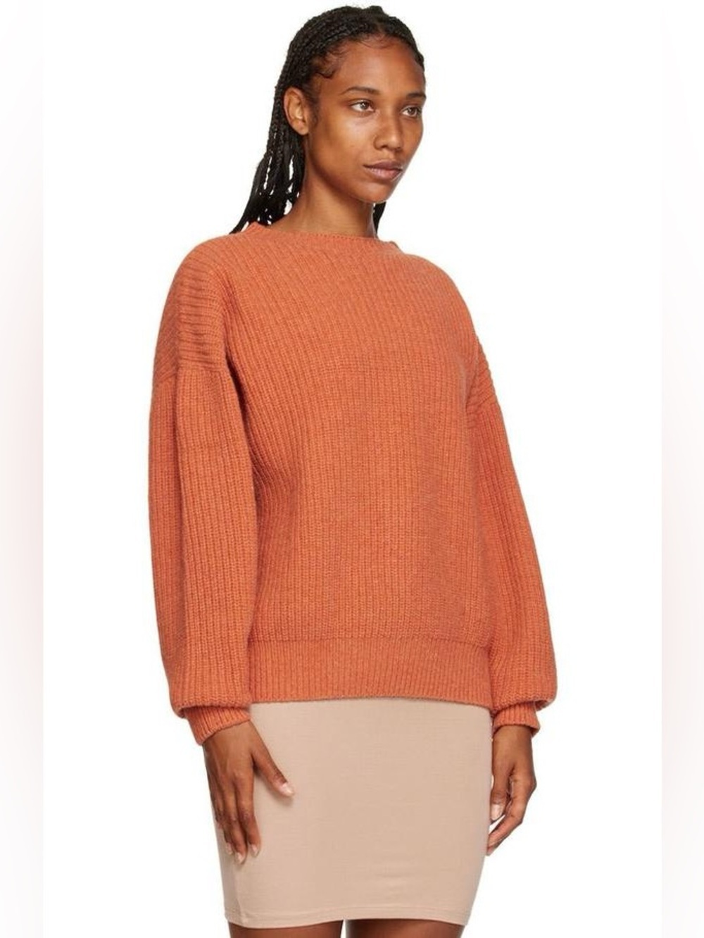 Baserange Recycled Wool Ribbed Knit Sweater Rust Size S luxury Gorpcore Chunky